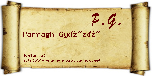 Parragh Győző névjegykártya