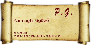 Parragh Győző névjegykártya